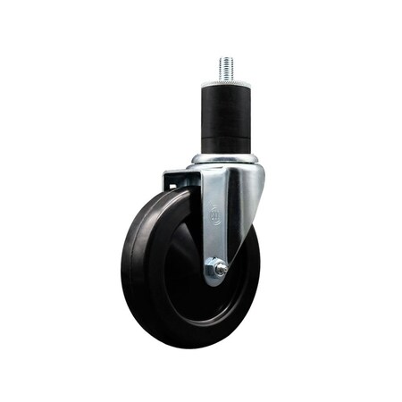 Service Caster 5'' Hard Rubber Wheel Swivel 1-3/4'' Expanding Stem Caster SCC-EX20S514-HRS-134